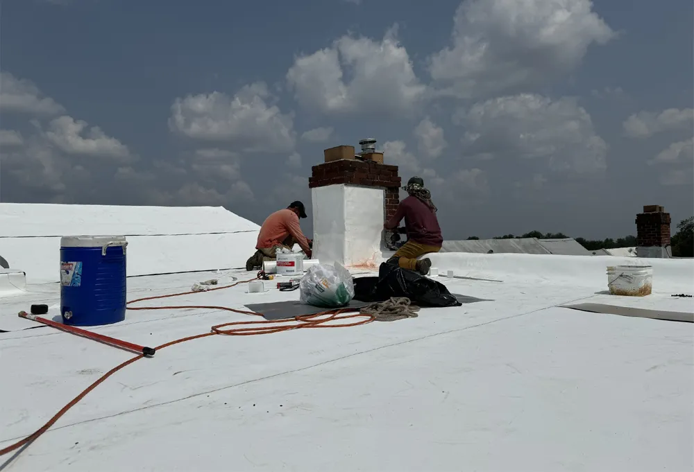 kangaroof-30 Flat commercial roof installation in Clarksville Maryland